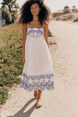 English Factory Embroidered Midi Dress 