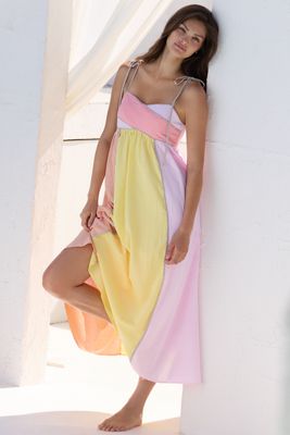 English Factory Colorblock Empire Dress