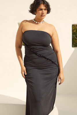 Gabbie Strapless Ruched Tube Dress by Celandine