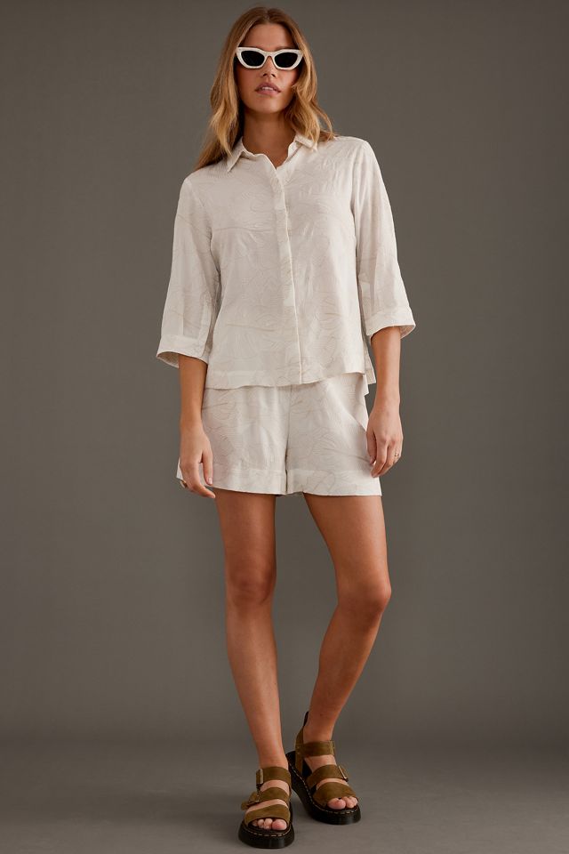 Object Lamira 3/4 Sleeve Embroidered Shirt #1