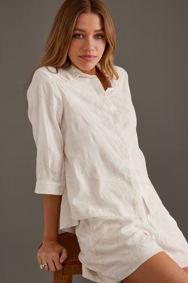 Object Lamira 3/4 Sleeve Embroidered Shirt #3