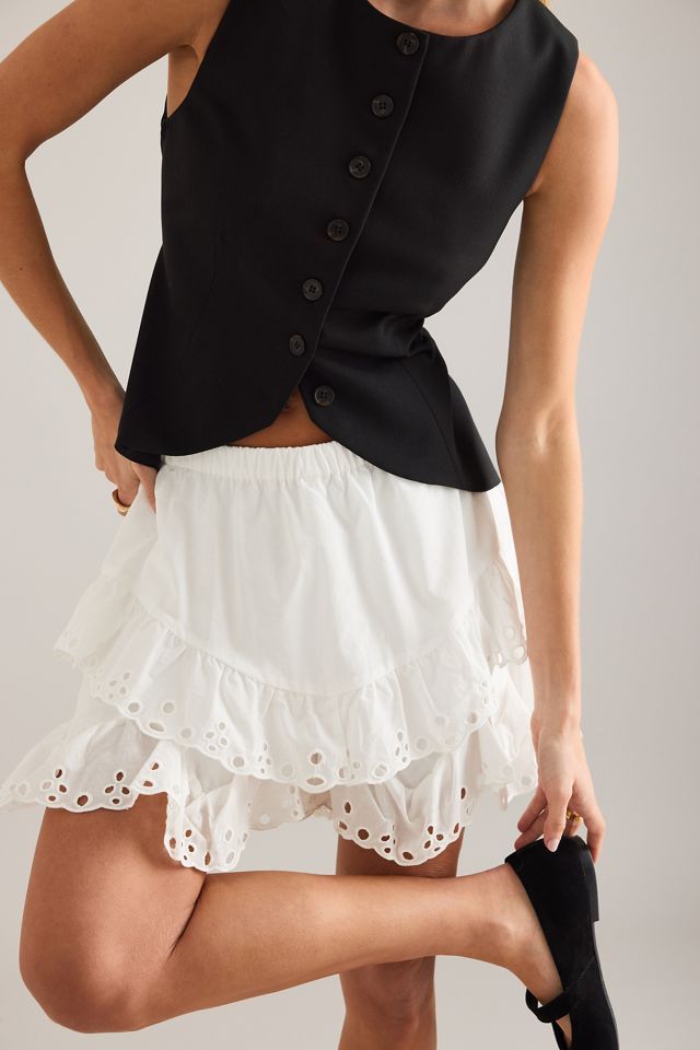 Shorts broderie Object Mista taille mi-haute #3