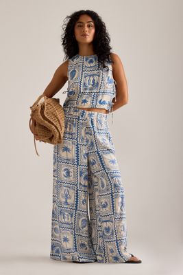 Pantalones Object Vima Estampados de Talle Alto