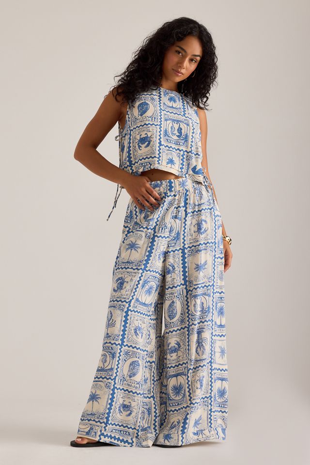 Object Vima Printed High-Waisted Trousers #3