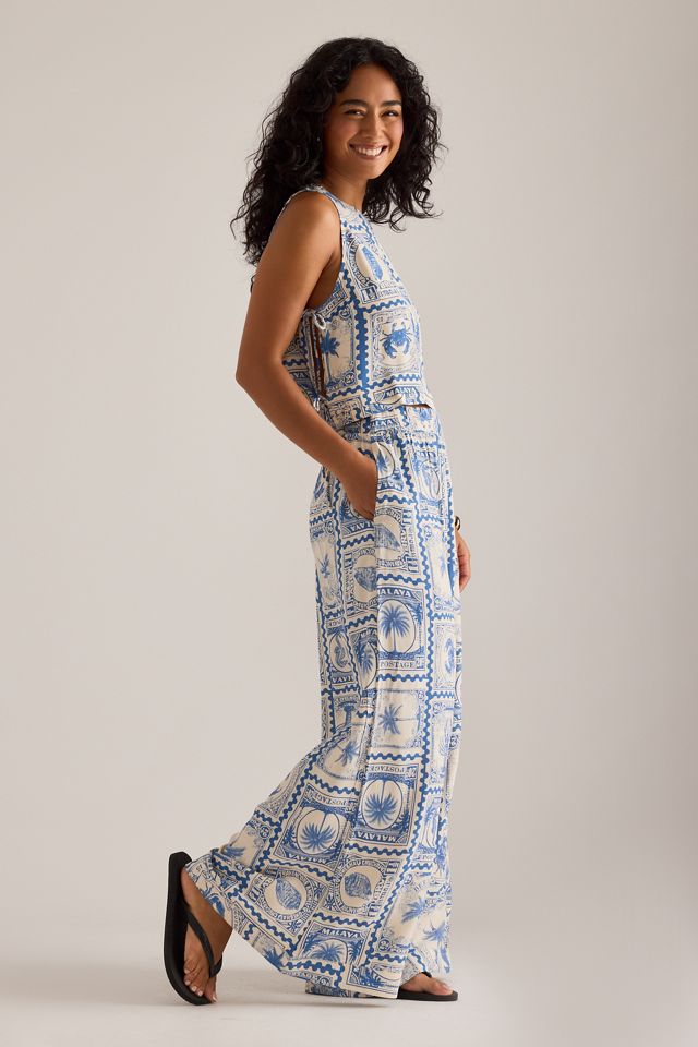 Object Vima Printed High-Waisted Trousers #1