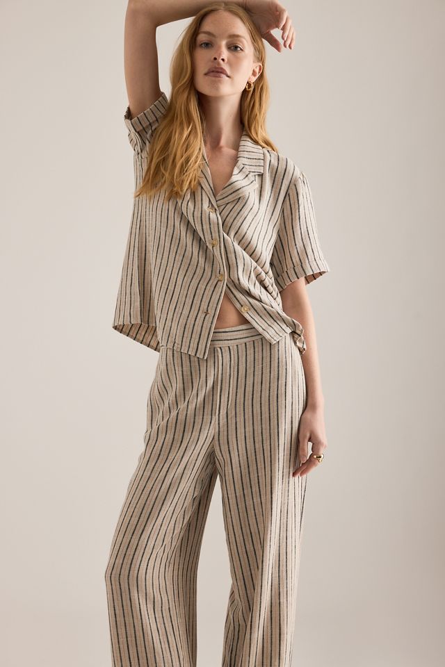 Object Sanne Stripe Wide-Leg Trousers #2