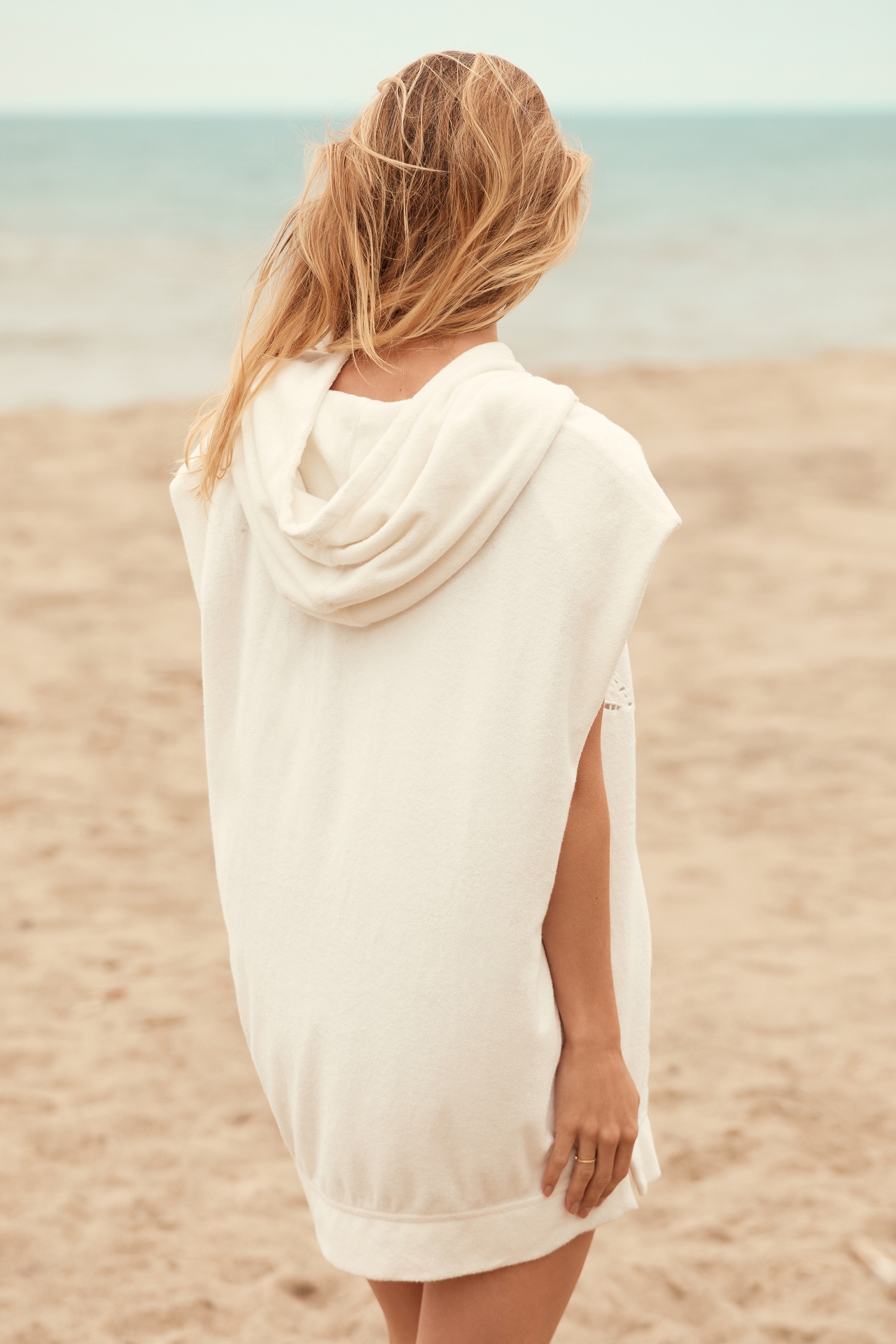 By Anthropologie Sleeveless Terry Hooded Pullover