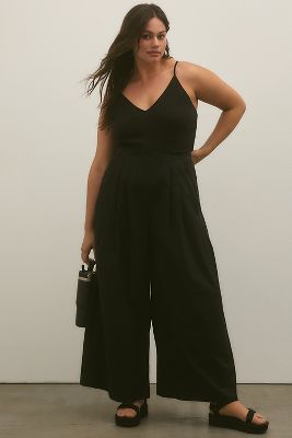 Shop By Anthropologie High Tide Wide-leg Jumpsuit In Black