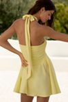 Celandine Halter Button-Front Mini Dress