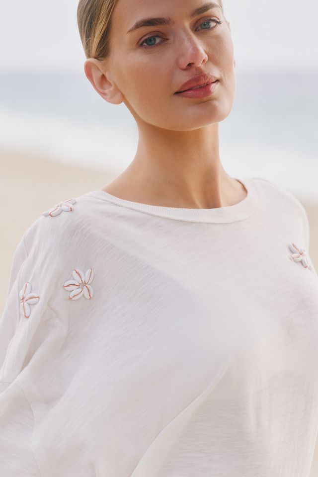 Celandine Shells for Days Embellished T-Shirt #1