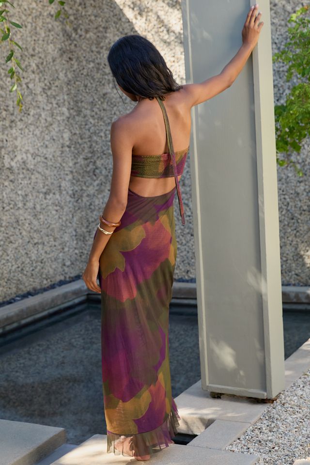 Celandine High-Low Cutout Halter Dress #1