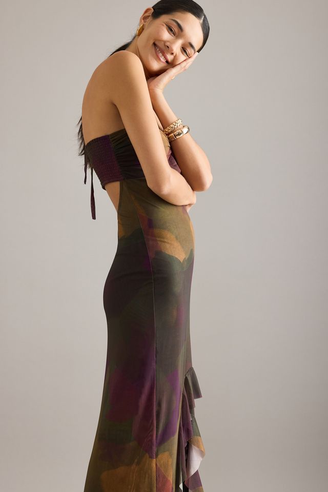 Celandine High-Low Cutout Halter Dress #3