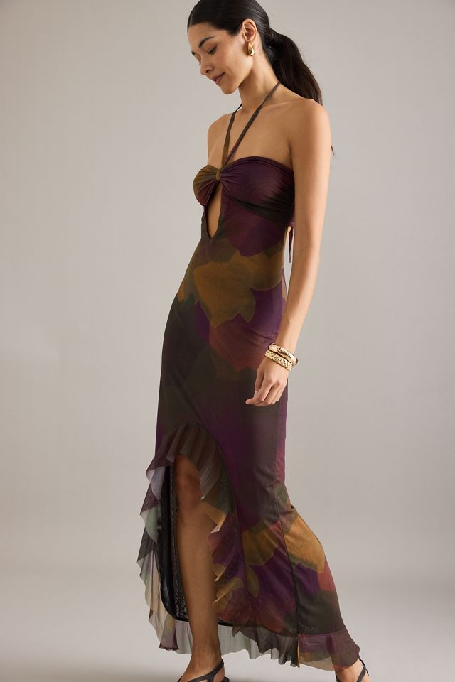 Celandine High-Low Cutout Halter Dress #2