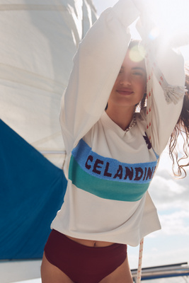 Celandine Surf Camp Tufted Sweatshirt | Anthropologie
