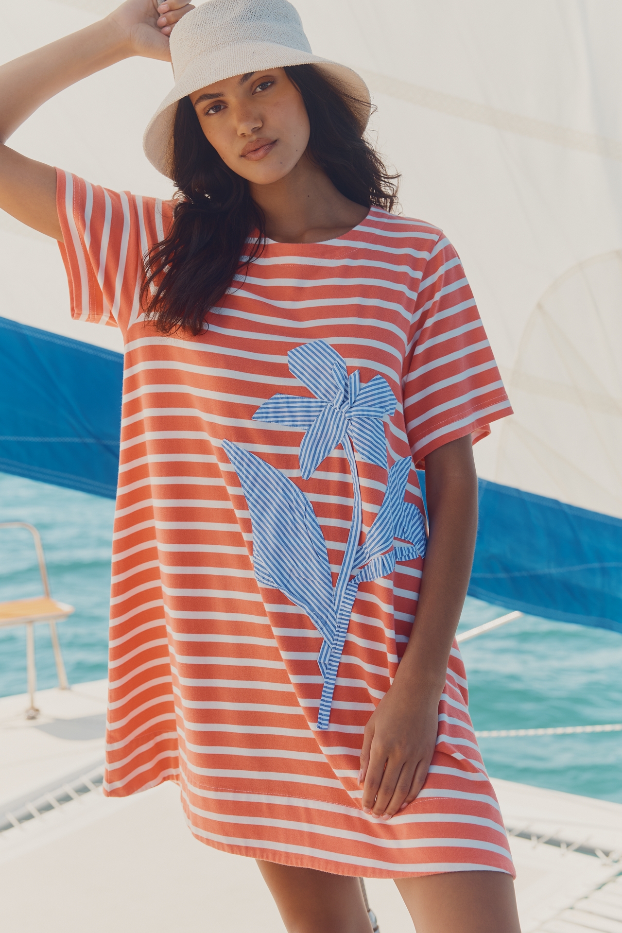 Celandine Deco Stripe T-Shirt Dress