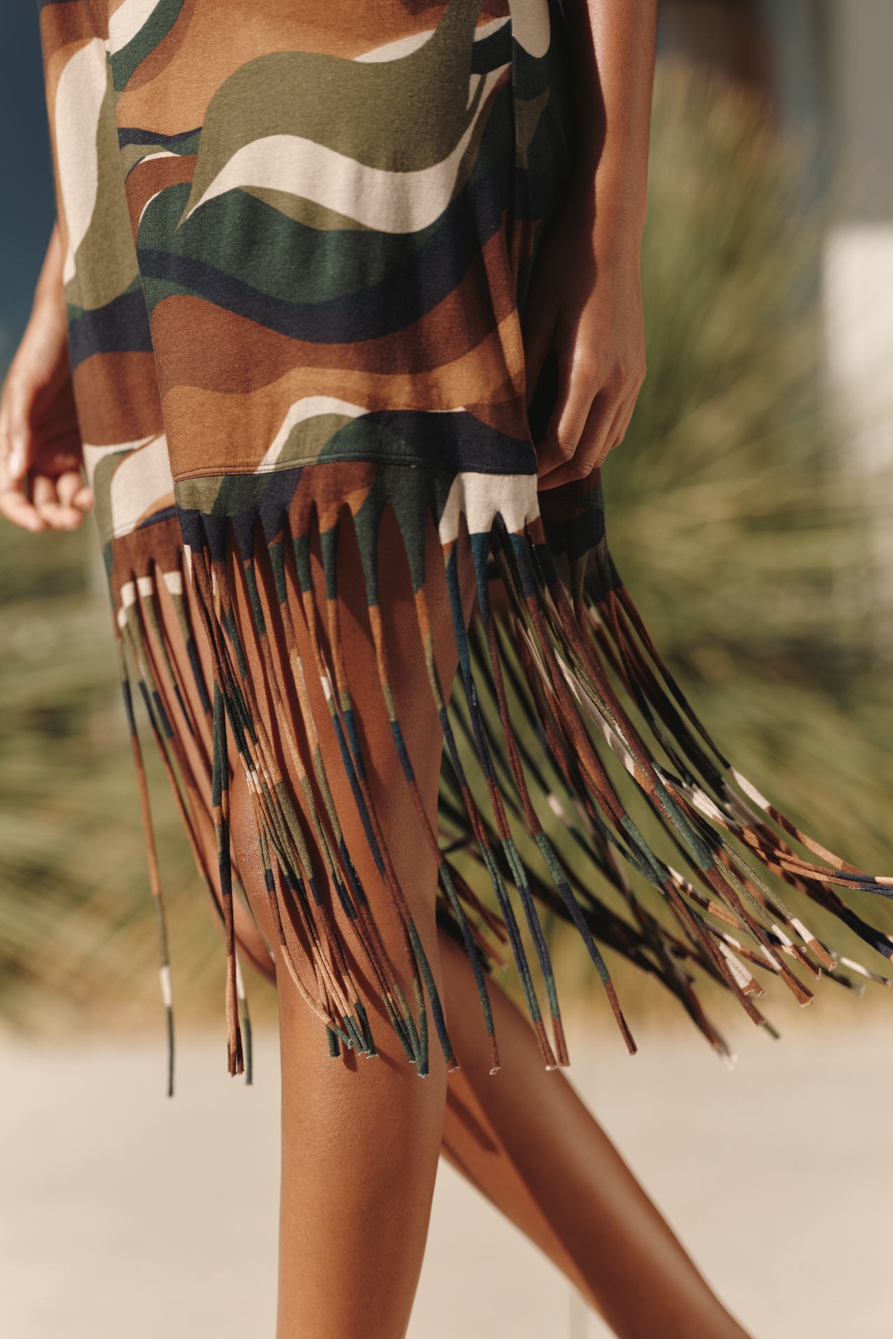 Celandine Knit Fringe Mini Dress