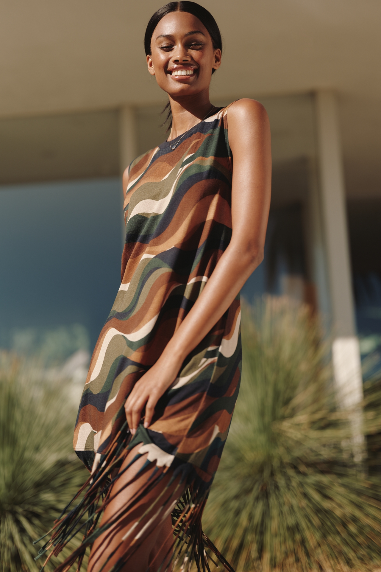 Celandine Knit Fringe Mini Dress