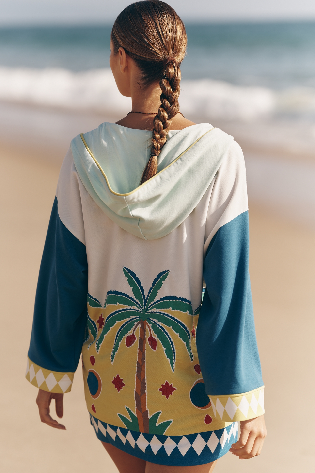 Celandine x Tigre Indigo Embroidered Poncho