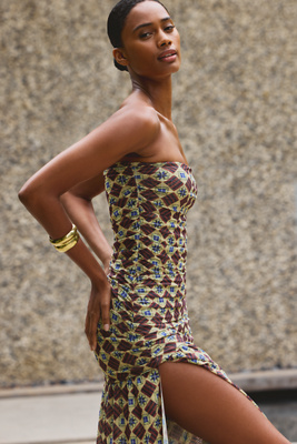 Celandine Printed Mesh Midi Dress | Anthropologie
