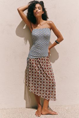 Celandine Printed Asymmetric Midi Skirt