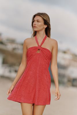 Celandine Terry Halter Mini Dress