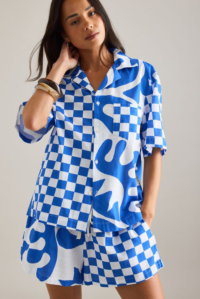 Sea Level Seascape Bowling Shirt