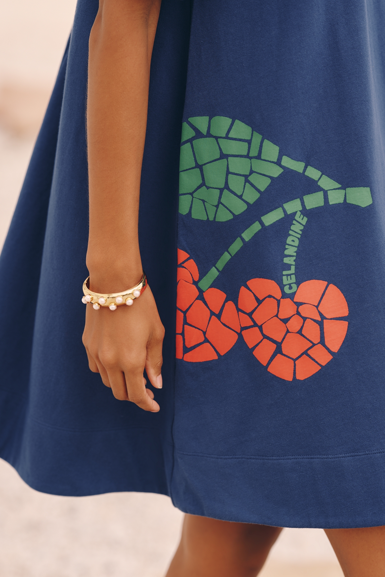 Celandine Graphic Short-Sleeve Mini Swing Dress