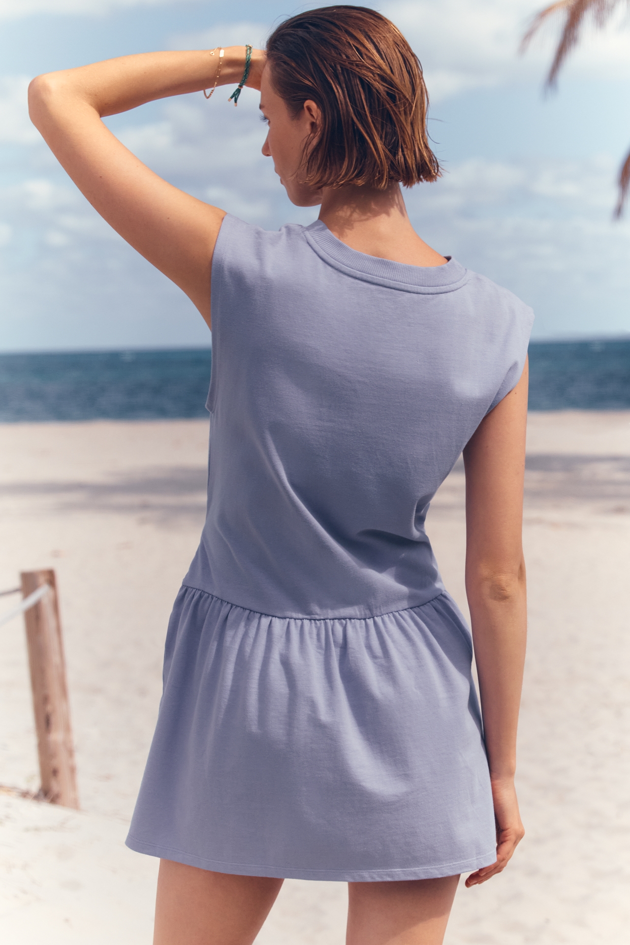 Celandine 100% Cotton Knotted Tee Mini Dress