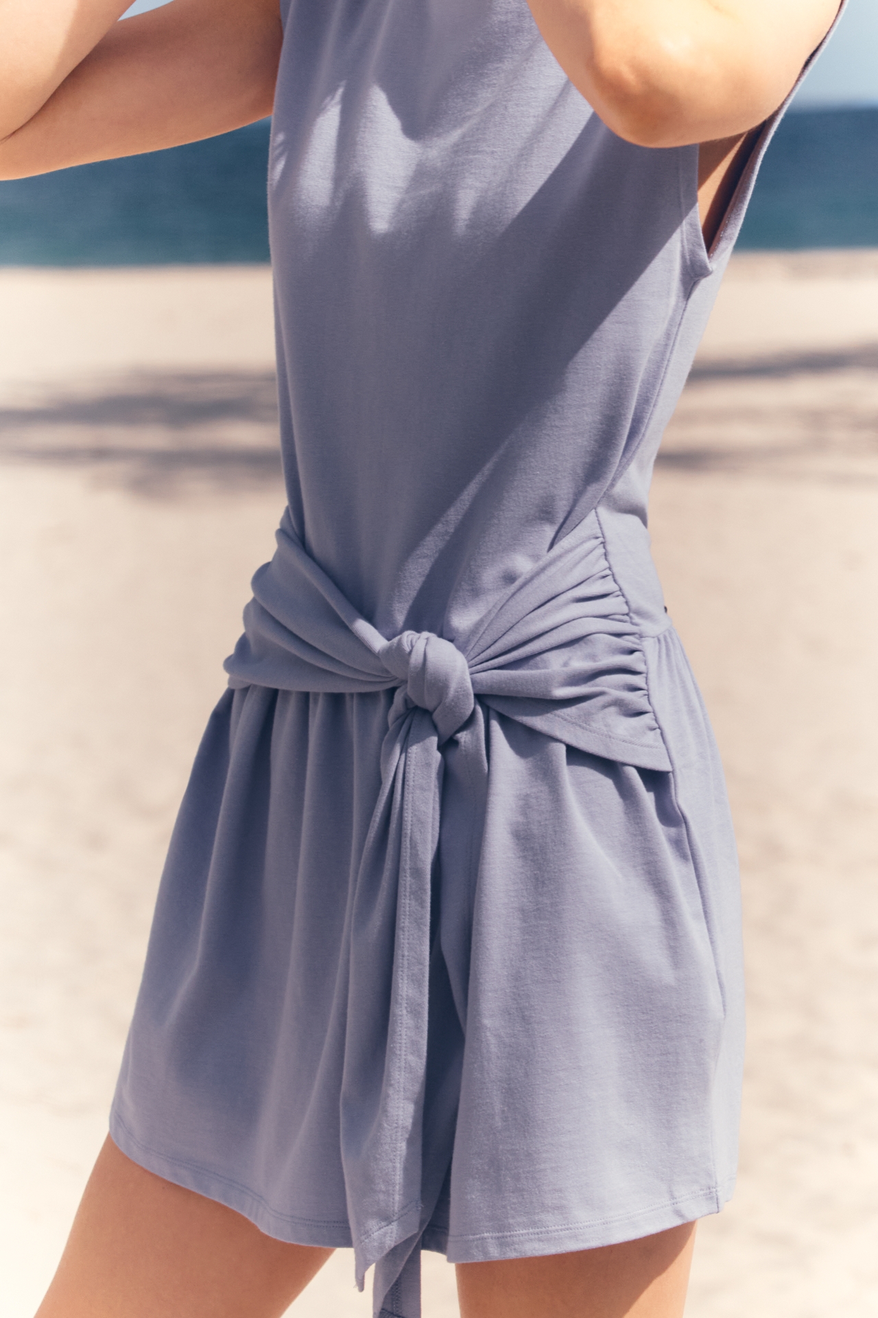 Celandine 100% Cotton Knotted Tee Mini Dress