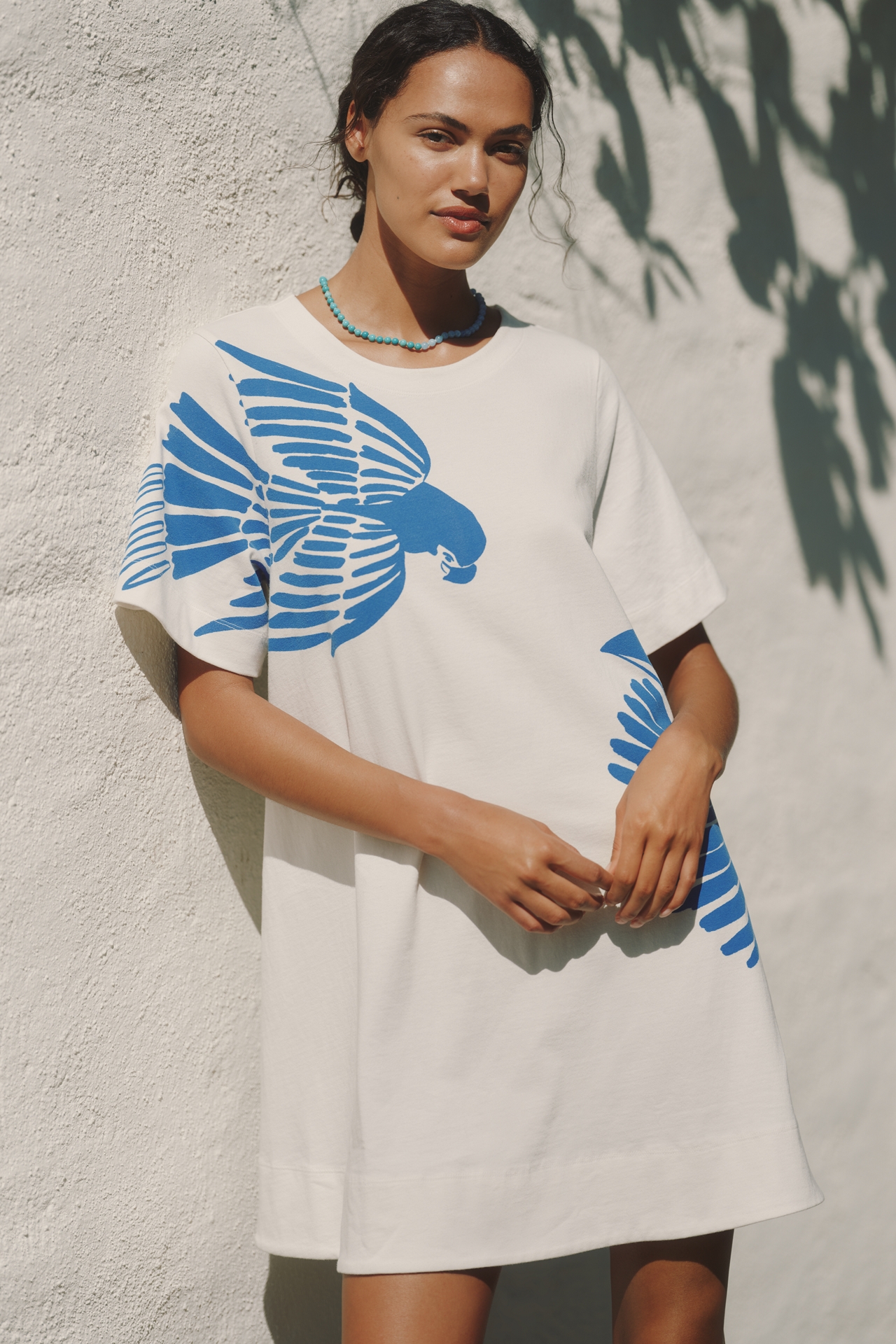 Celandine Graphic Short-Sleeve Mini Swing Dress