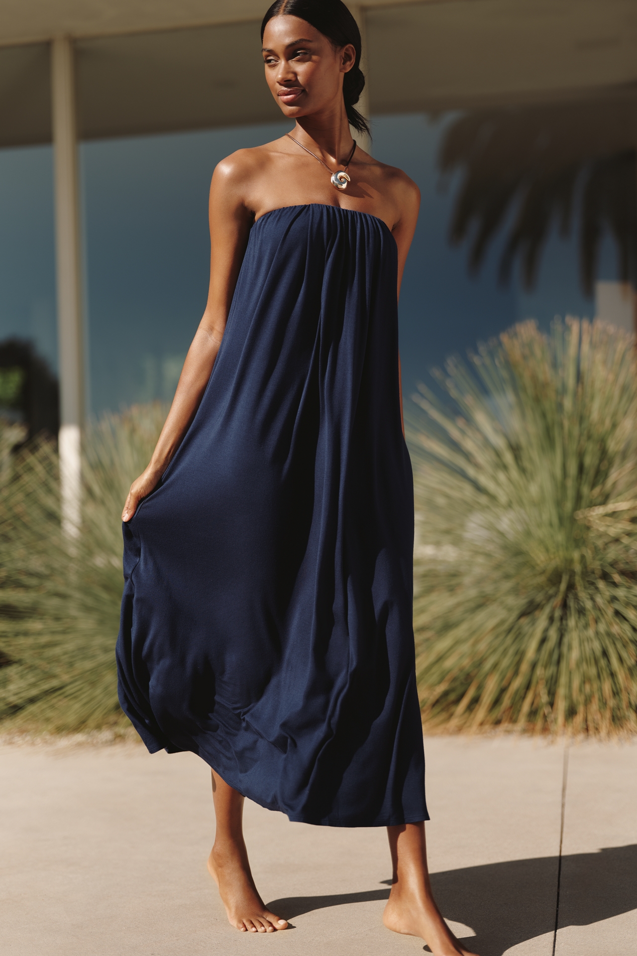 Celandine Strapless Midi Dress
