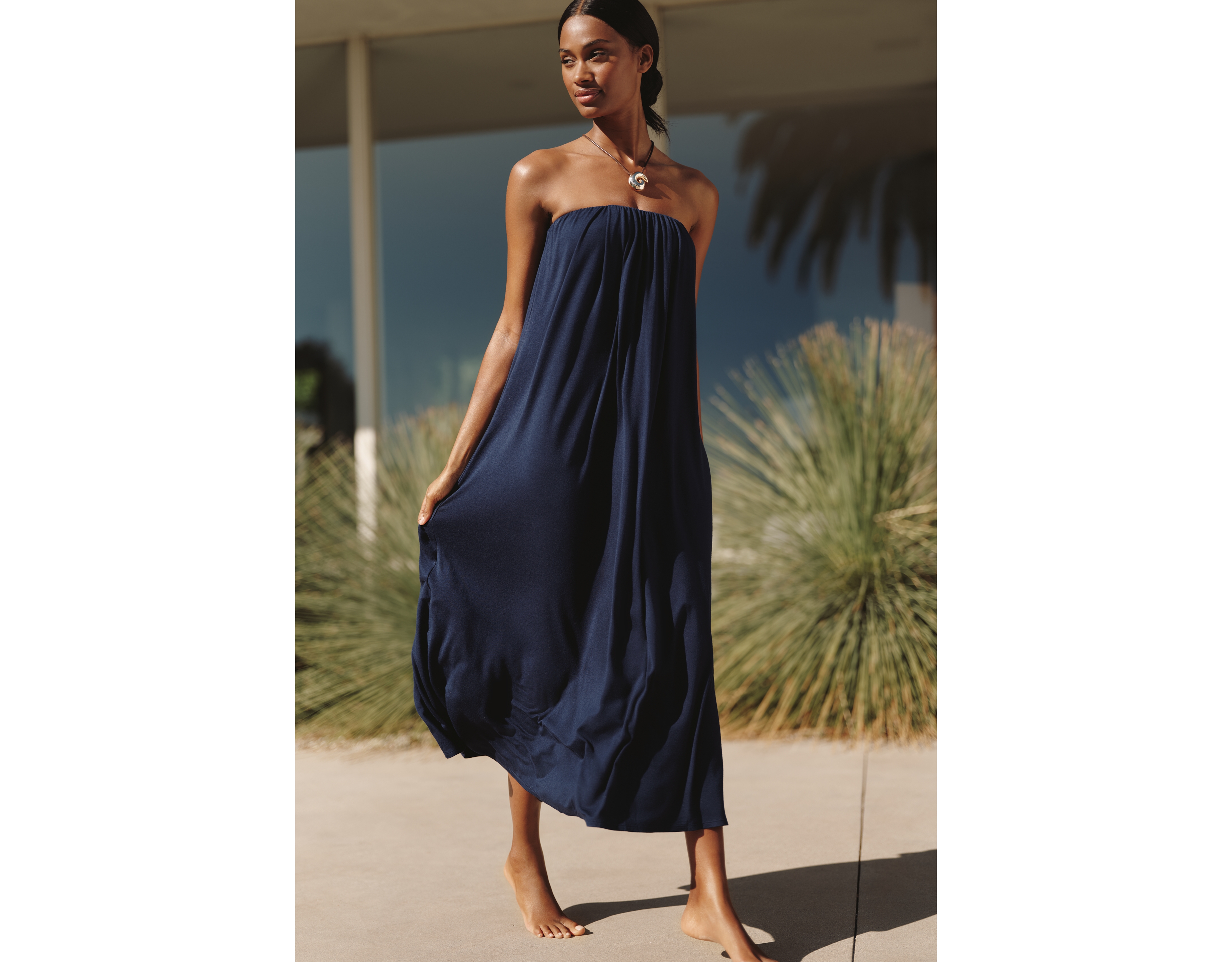 Celandine Strapless Midi Dress