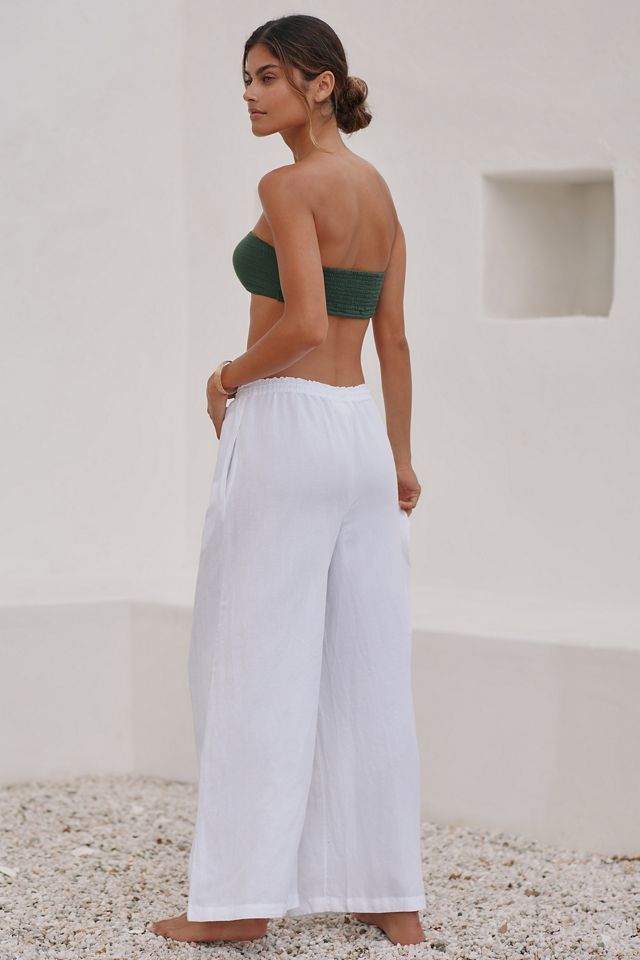By Anthropologie Linen Wide-Leg Pants #5