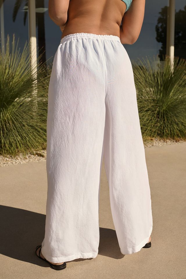 By Anthropologie Linen Wide-Leg Pants #1