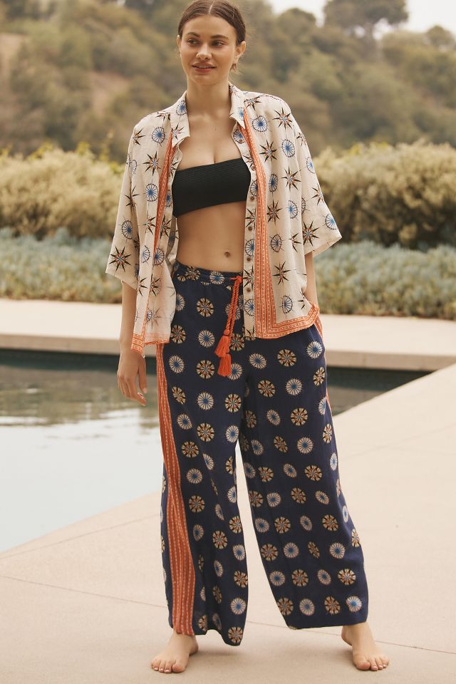 By Anthropologie Linen Wide Leg Pants