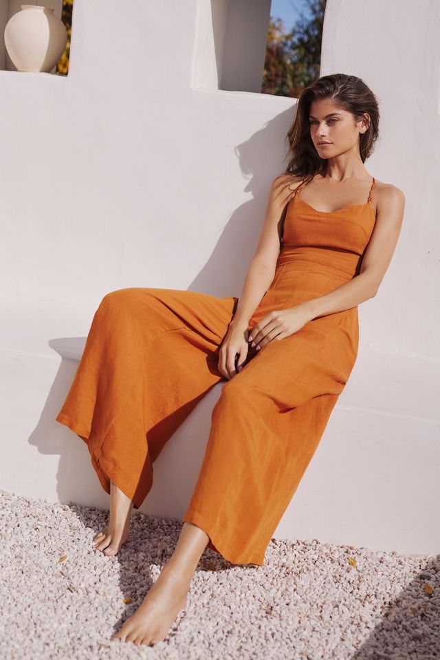 The Carrie Linen Wide-Leg Jumpsuit | Anthropologie