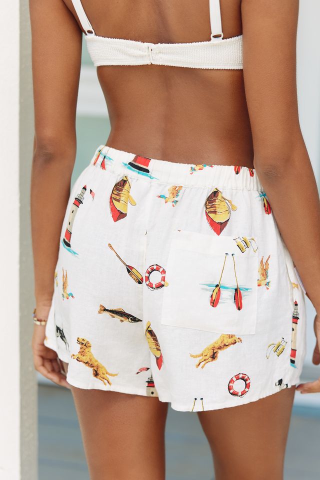 By Anthropologie Linen Pull-On Shorts #2
