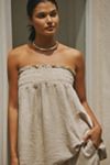 By Anthropologie Strapless Linen Top