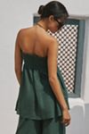 By Anthropologie Strapless Linen Top