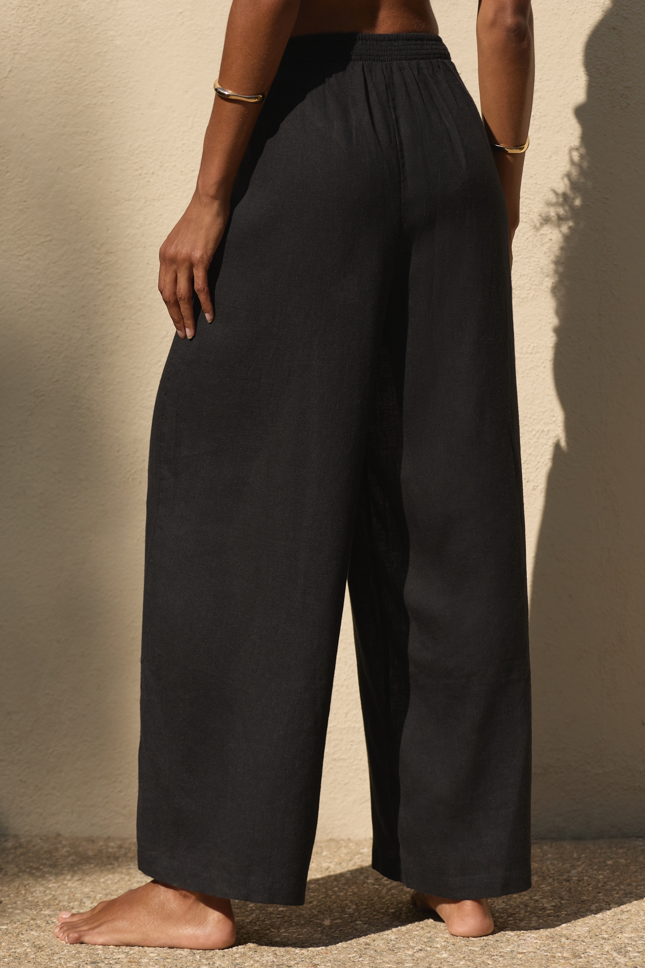 The Aubrey Smocked Linen Pants