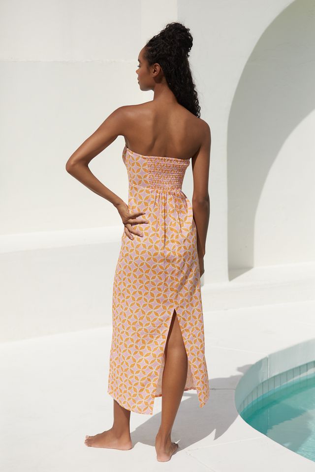 The Aliza Strapless Linen Maxi Dress #1