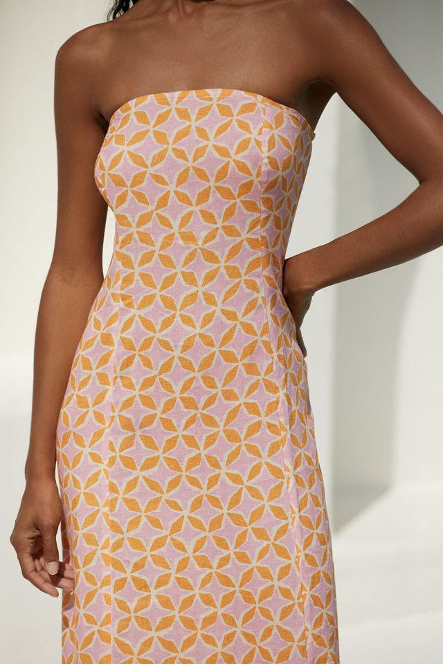 The Aliza Strapless Linen Maxi Dress #2