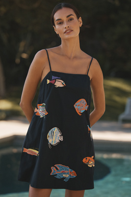 fish embroidered dress Under the Sea Fish Embroidered Girls Dress main image 1