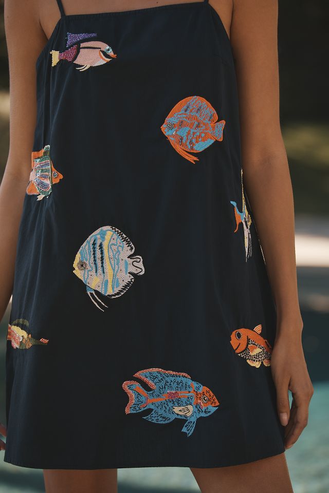 Anthropologie shops embroidered mini dresses