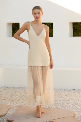 light pink bodycon maxi dress Henley Slinky Drape Maxi Dress - Baby Pink