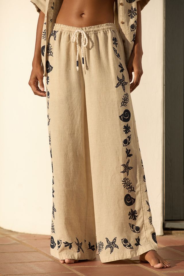 By Anthropologie Wide-Leg Linen Pants #1