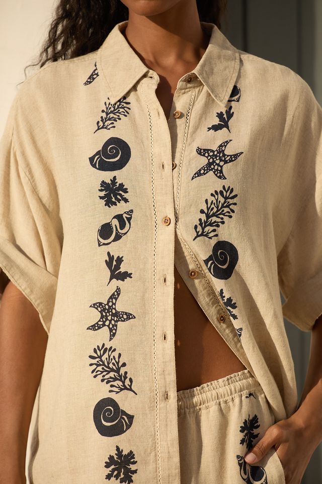 Blusa de Lino con Botones By Anthropologie #2