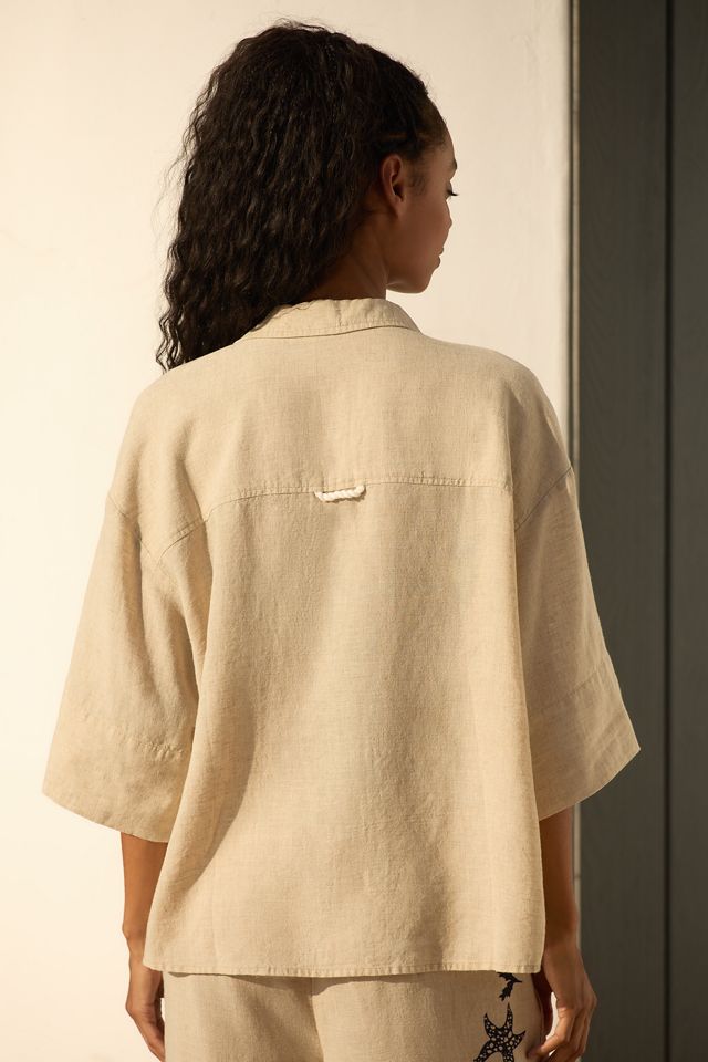 Blusa de Lino con Botones By Anthropologie #1