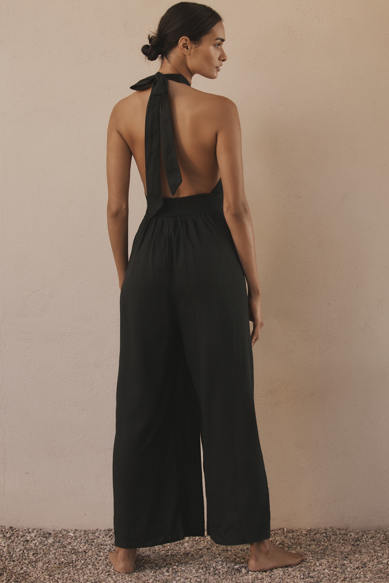 By Anthropologie Mock-Neck Plunge Jumpsuit