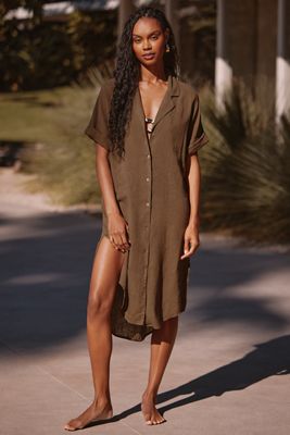 Das Lucia Sheer Midi Kleid von Anthropologie: Leinen Edition